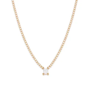 Gargantilla riviera formada de 144 circonias enchapadas en oro 18k