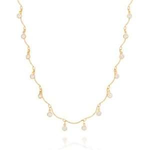 Alternative view of Gargantilla con circonias enchapada en oro de 18k