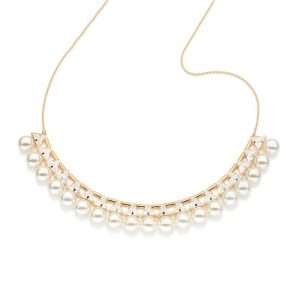 Gargantilla Elegante con Circonias y Perlas Enchapada en oro de 18k