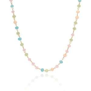 Gargantilla con cristales de colores enchapadas en oro de 18k