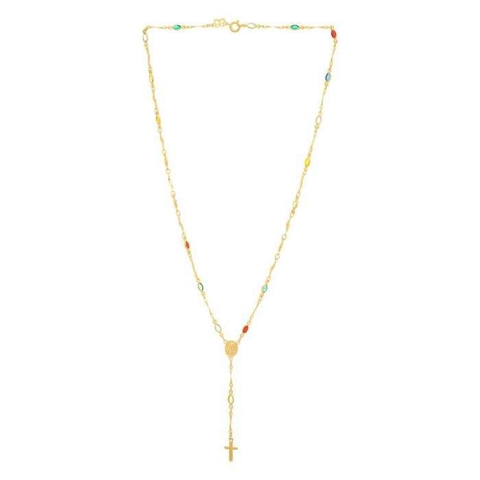 Gargantilla Rosario de Colores Enchapados en Oro 18K 3 Gargantilla Rosario de Colores Enchapados en Oro 18K