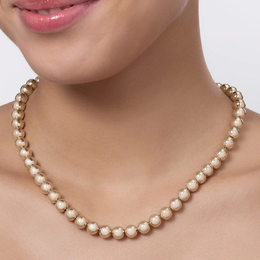 Gargantilla de bolitas enchapadas en oro 18K 4 Gargantilla de bolitas enchapadas en oro 18K - Imagen 2