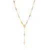 Gargantilla Rosario de Colores Enchapados en Oro 18K 1 Gargantilla Rosario de Colores Enchapados en Oro 18K