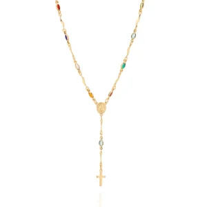 Gargantilla Rosario de Colores Enchapados en Oro 18K