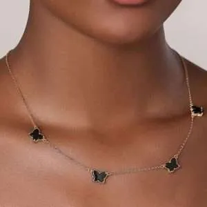 Home 24 Gargantilla de mariposas Enchapadas en Oro de 18k