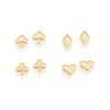 Kit de Aretes con diseños de Corazón, picas, diamantes y trébol enchapadas en Oro 18K 2 kit aretes corazon picas diamantes trebol oro 18k 1