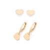 Kit de argollas y aretes con diseño de corazón enchapadas en Oro de 18k 1 kit argollas aretes diseno corazon oro 18k 1