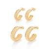 Kit de argollas de medio aro texturizados enchapadas en oro de 18k 1 kit argollas medio aro texturizados oro 18k 1