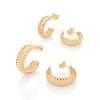 Kit de argollas de medio aro texturizados enchapadas en oro de 18k - Imagen 2