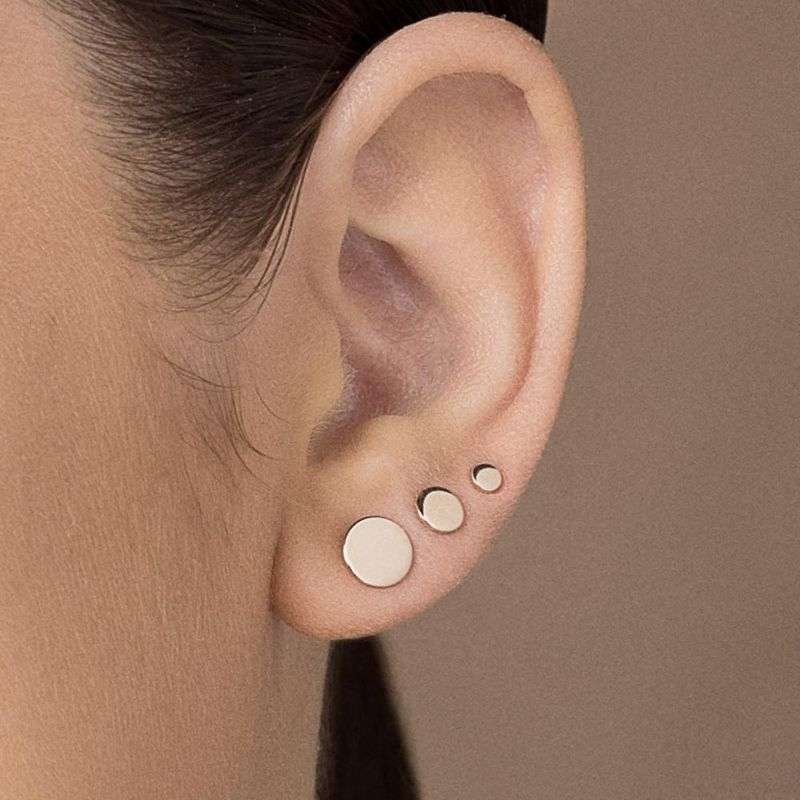 Kit de aretes redondos enchapadas en oro de 18k 4 Kit de aretes redondos enchapadas en oro de 18k - Imagen 2