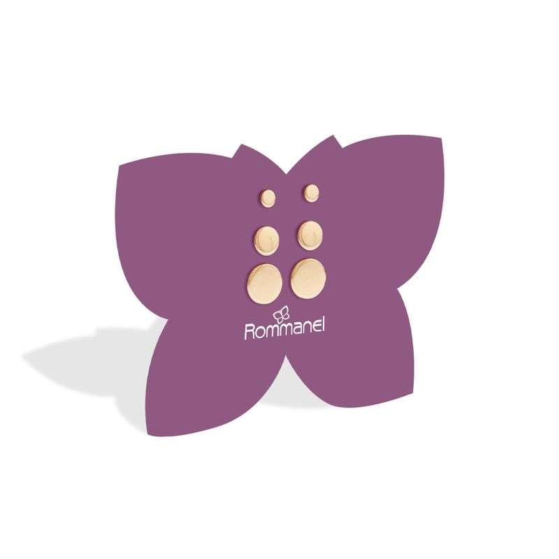 Kit de aretes redondos enchapadas en oro de 18k 5 Kit de aretes redondos enchapadas en oro de 18k - Imagen 3