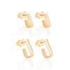 Kit de argollas rectangulares enchapadas en oro de 18k 1 kit de argollas rectangulares enchapadas en oro de 18k