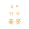 Kit Aretes Mariposa Flor y Circonia