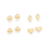 Kit de Aretes con diseños de Corazón, picas, diamantes y trébol enchapadas en Oro 18K 2 Kit de Aretes con diseños de Corazón, picas, diamantes y trébol enchapadas en Oro 18K