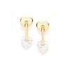Aretes de corazón con circoinia enchapados en oro de 18k 2 pendientes banados oro de 18k corazon de circona