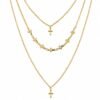 collar de tres cadenas con cruces