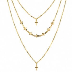 collar de tres cadenas con cruces