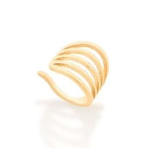 Alternative view of Piercing ajustable de banda enchapadas en oro de 18k