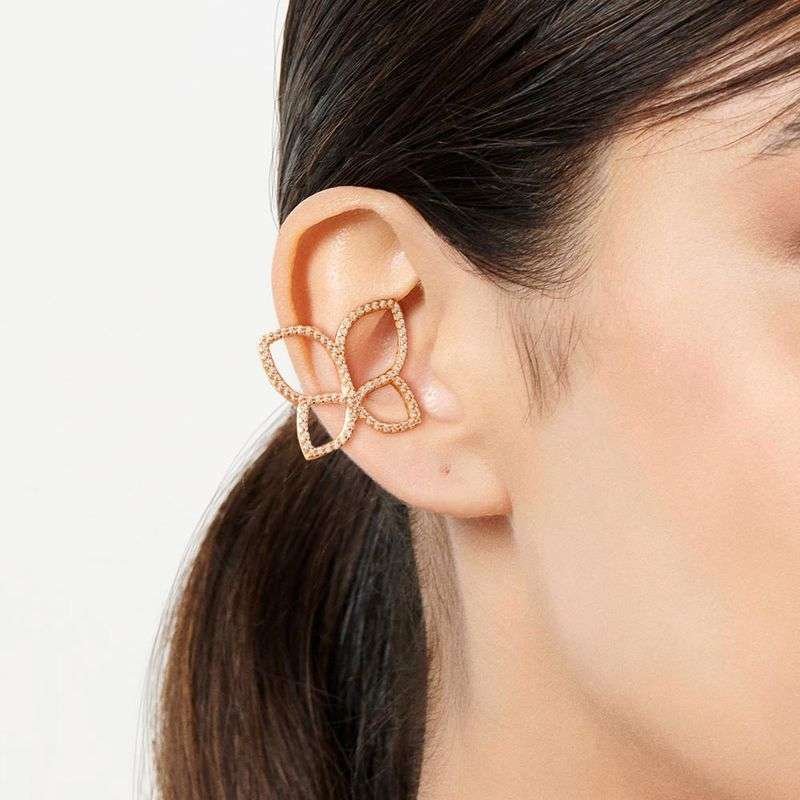 Piercing ajustable maxi mariposa con circonias enchapadas en oro 18k 3 Piercing ajustable maxi mariposa con circonias enchapadas en oro 18k