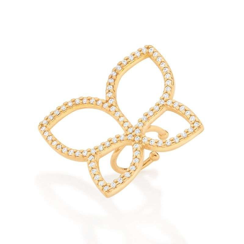 Piercing ajustable maxi mariposa con circonias enchapadas en oro 18k 4 Piercing ajustable maxi mariposa con circonias enchapadas en oro 18k - Imagen 2