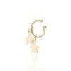 Piercing con 2 estrellas colgantes enchapado en oro de 18k