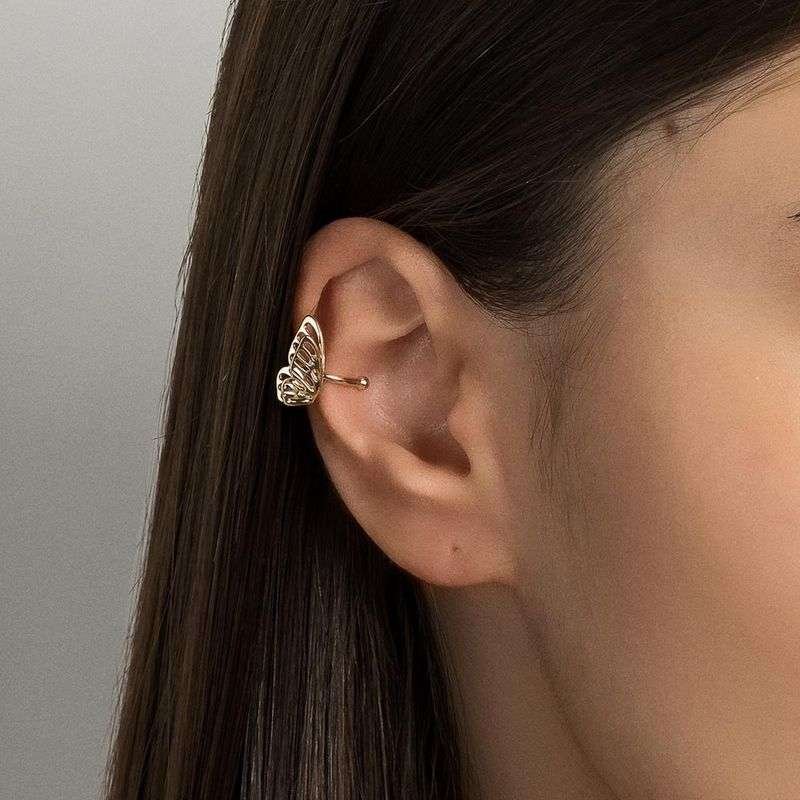 Piercing con alas de mariposa enchapadas en oro de 18k 3 Piercing con alas de mariposa enchapadas en oro de 18k