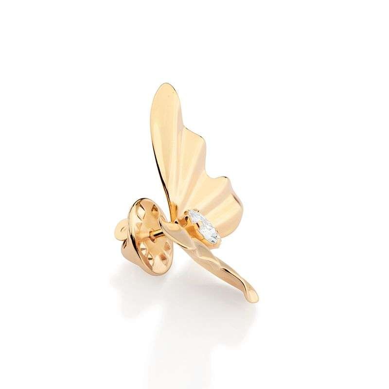 Pin de mariposa con circonias enchapadas en oro 18k 3 Pin de mariposa con circonias enchapadas en oro 18k