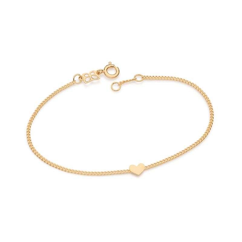 Pulsera de corazón liso Enchapadas en Oro de 18k 4 Pulsera de corazón liso Enchapadas en Oro de 18k - Imagen 3