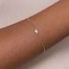Pulsera de corazón liso Enchapadas en Oro de 18k - Imagen 2