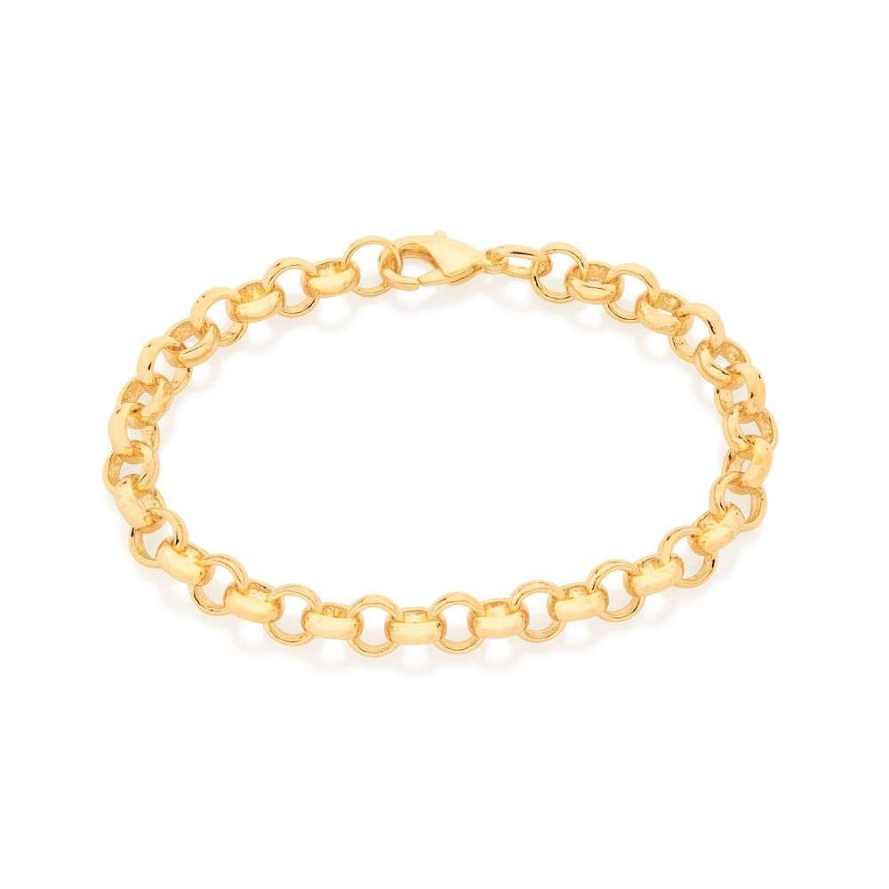 Pulsera de eslabones portugueses gruesos enchapadas en oro 18k 3 Pulsera de eslabones portugueses gruesos enchapadas en oro 18k