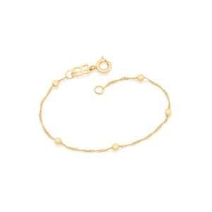 Pulsera de niñas con bolas enchapada en oro de 18k