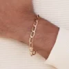 Pulsera de eslabones gruesos enchapada en oro 18K - Imagen 2