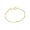 Pulsera con bolas lisas enchapadas en oro de 18k