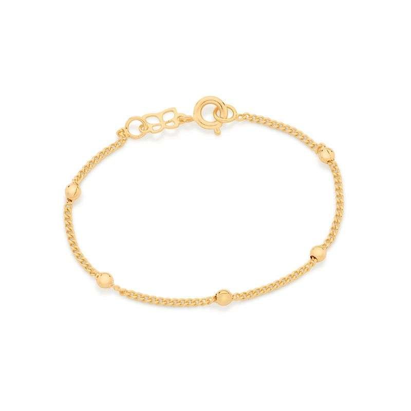 Pulsera con bolas lisas enchapadas en oro de 18k 3 Pulsera con bolas lisas enchapadas en oro de 18k