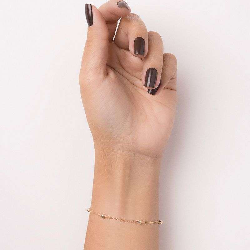 Pulsera con bolas lisas enchapadas en oro de 18k 5 Pulsera con bolas lisas enchapadas en oro de 18k - Imagen 3