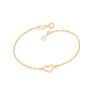 Pulsera con corazón enchapada en oro de 18k
