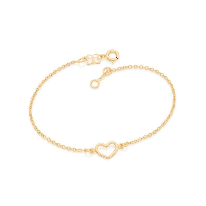 Pulsera con corazón enchapada en oro de 18k 3 Pulsera con corazón enchapada en oro de 18k