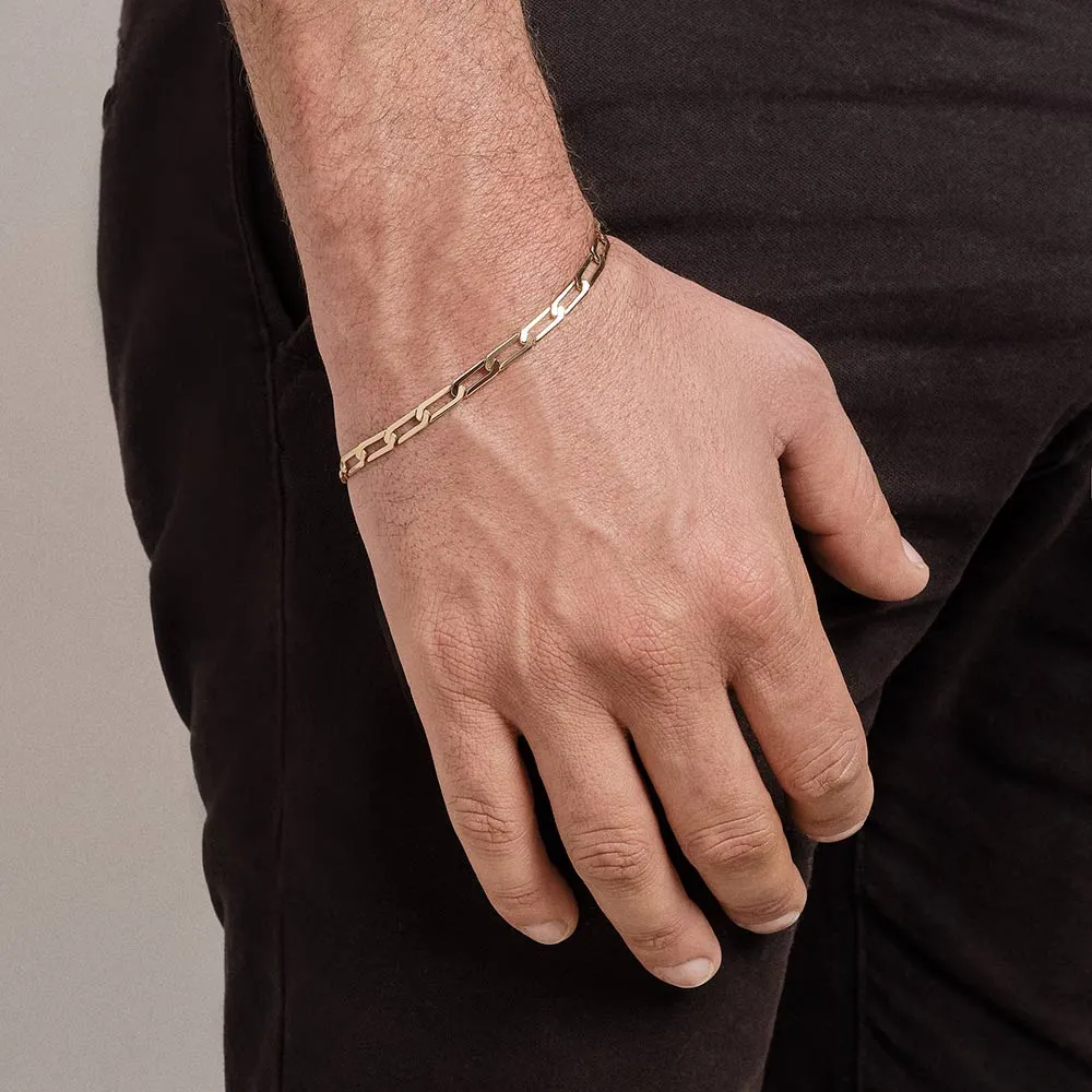 Pulseras de cadenas eslabones de hombre enchapadas en oro 18k 4 Pulseras de cadenas eslabones de hombre enchapadas en oro 18k - Imagen 2