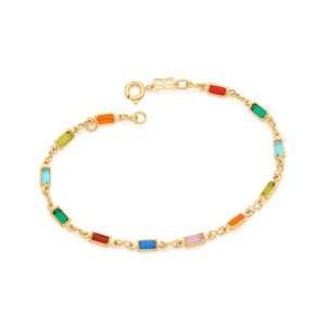 Pulseras de colores enchapadas en oro de 18k