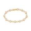 Pulsera Tennis de Corazones con Circoniass enchapas en oro de 18k