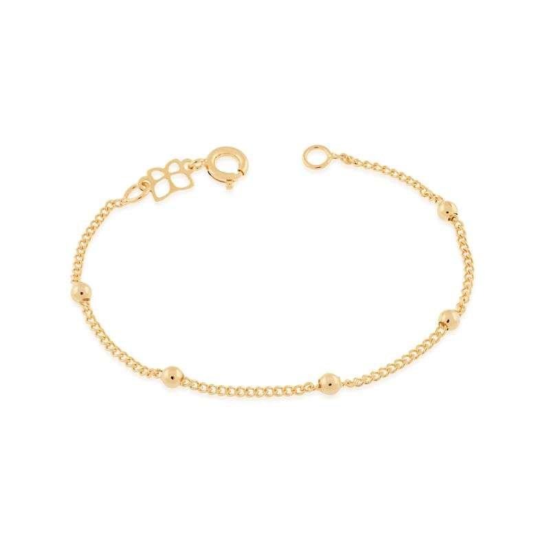 Pulsera de niñas bolas enchapadas en oro de 18k 4 Pulsera de niñas bolas enchapadas en oro de 18k - Imagen 2