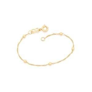 Pulseras de niñas con bolas enchapadas en oro de 18k