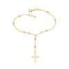 Pulseras de rosario enchapadas en oro de 18k 1 pulseras de rosario enchapadas en oro de 18k 20cm
