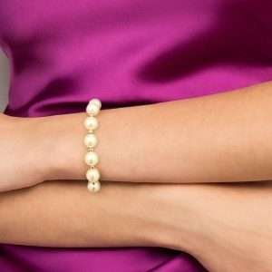 Pulseras maxi de perlas sintéticas enchapadas en oro de 18k