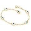 Pulseras de Ojos Turcos Celestes Enchapadas en Oro 18K