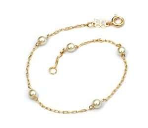 Pulseras de Perlitas larga Enchapadas En Oro 18K