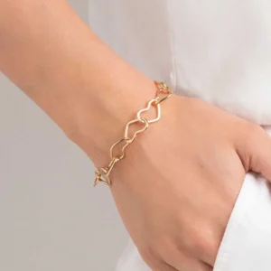 Alternative view of Pulseras de Corazones Entrelazados Enchapadas en Oro 18K