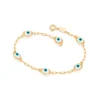Pulsera de Ojos Turcos Celestes Enchapadas en Oro 18K 2 Pulsera de Ojos Turcos Celestes