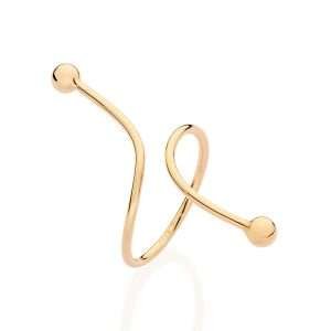 Sortijas ajustable con bolas enchapadas en oro 18k