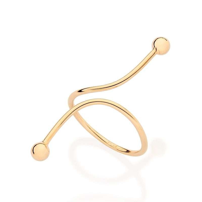 Sortijas ajustable con bolas enchapadas en oro 18k 5 Sortijas ajustable con bolas enchapadas en oro 18k - Imagen 3